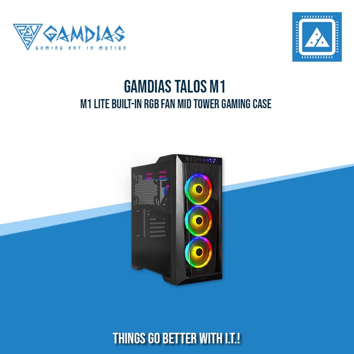GAMDIAS TALOS M1 | M1 LITE BUILT-IN RGB FAN MID TOWER GAMING CASE GAMDIAS TALOS M1 | M1 LITE BUILT-IN RGB FAN MID TOWER GAMING CASE